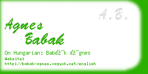 agnes babak business card